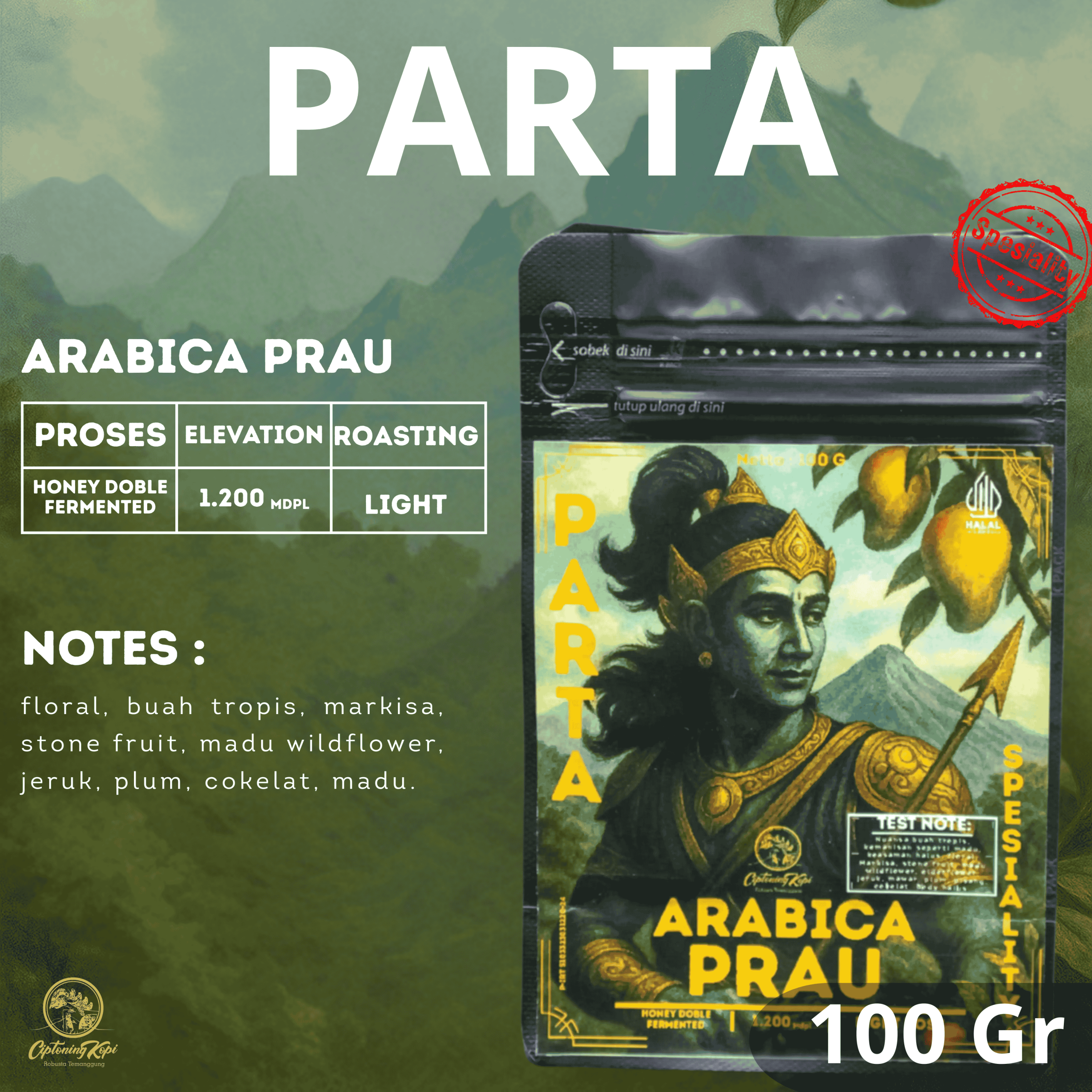 Arabica Prau (Parta) cover parta 100 gr